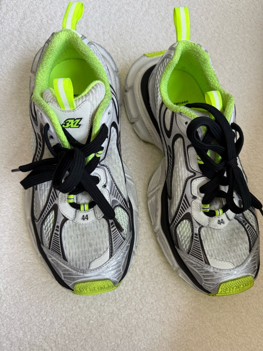 Balenciaga 3XL sneakers in a white, black, and fluo yellow colorway - Picture 1 of 6